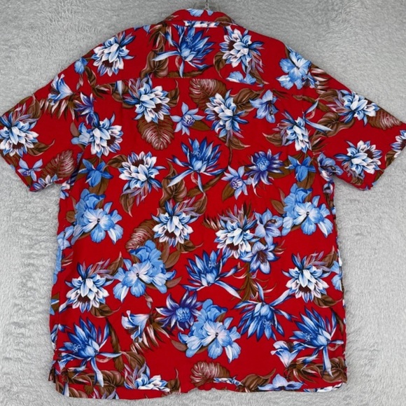 HAWAIIAN Men’s shirt Red Blue Floral 3XL - Picture 4 of 9